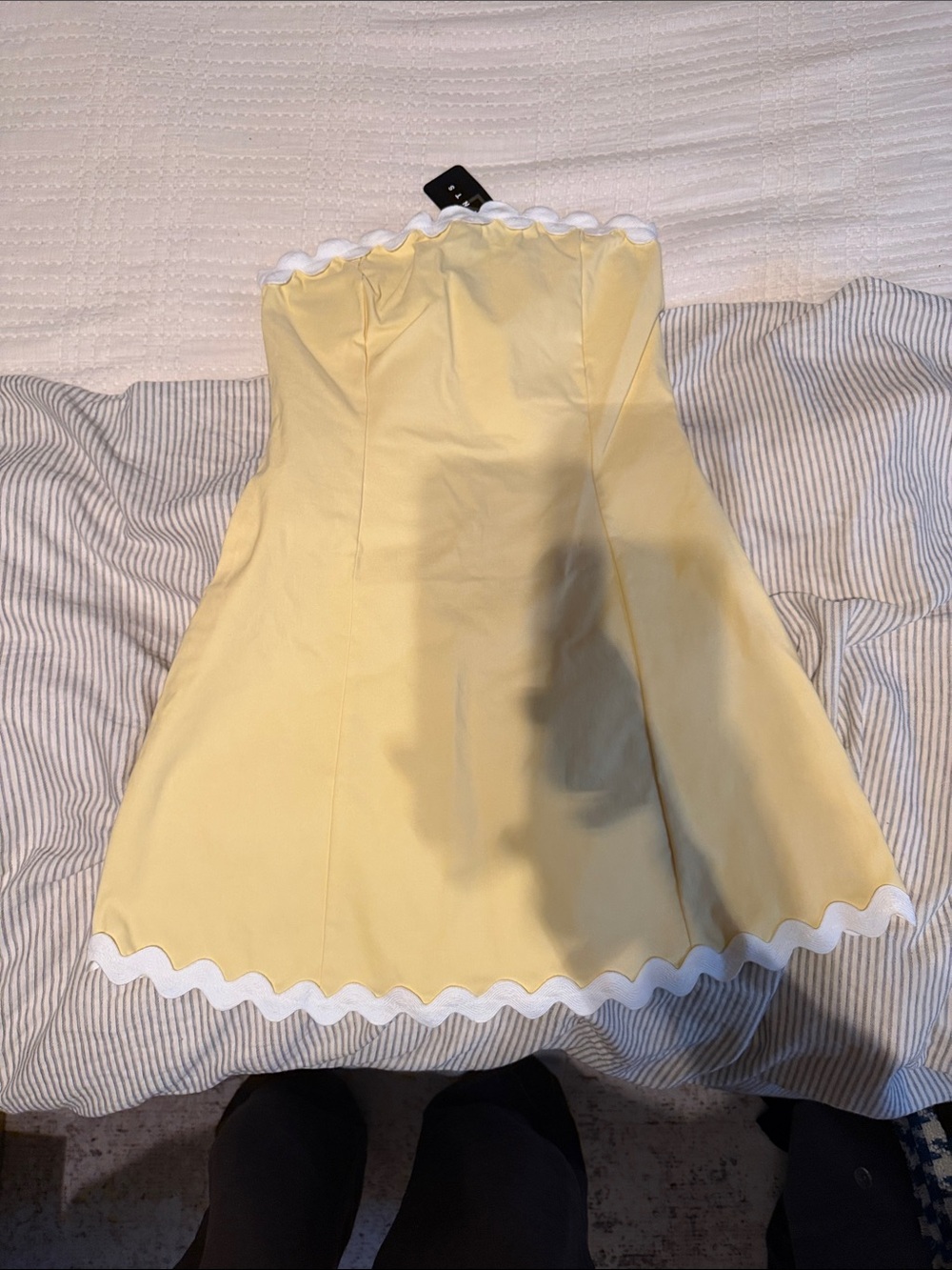 21 Saints Mini Dress in Yellow & White Size large NWT